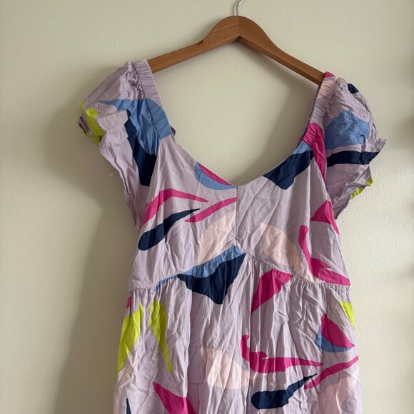 Isabel Maternity Short Sleeve V-Neck Tie Back Maxi Dress Multi Women’s Size L - Picture 3 of 9